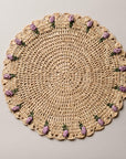 Tulip Floral Placemat – Hand-Crocheted Raffia – Spring Table Decor – Easter Table Setting – Handmade by Artisans in Madagascar