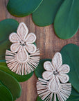Madrid Chandelier Handwoven Earrings - Natural