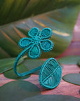 Flower Wrap Handwoven Cuff Bracelet - Green