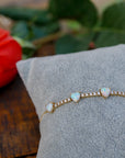Opal and Diamond Heart Bracelet