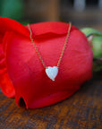 Opal Heart & Rose Gold Necklace