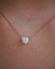Opal Heart & Rose Gold Necklace