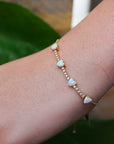 Opal and Diamond Heart Bracelet