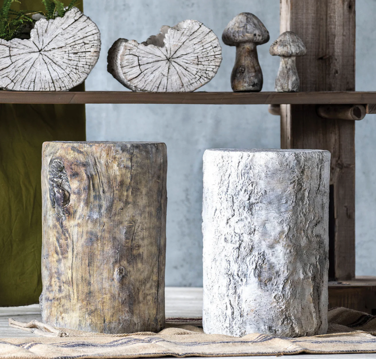 Faux Bois Stump Accent Table