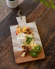 Marble And Acacia Wood Cheese Board with Jute Hanger