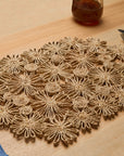 Fleur Raffia Placemat, Natural Color Flowers Woven Tabletop