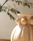 Rustic White Ceramic Urn Vase