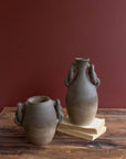 Set of 2 Knotted Handle Clay Ombre Vessels