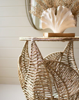 Seagrass Side Table with Fern Detail