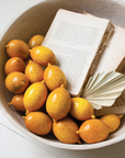 One Dozen Hand-Carved Wooden Lemons
