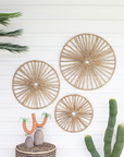 Set of 3 Spoked Seagrass Wall Art