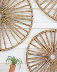 Set of 3 Spoked Seagrass Wall Art