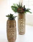 Set of 2 Woven Seagrass Barrel Planters