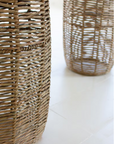 Set of 2 Woven Seagrass Barrel Planters