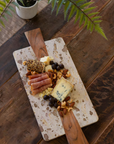 Marble and Acacia Wood Cheese Board with Two Handles