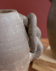 Set of 2 Knotted Handle Clay Ombre Vessels