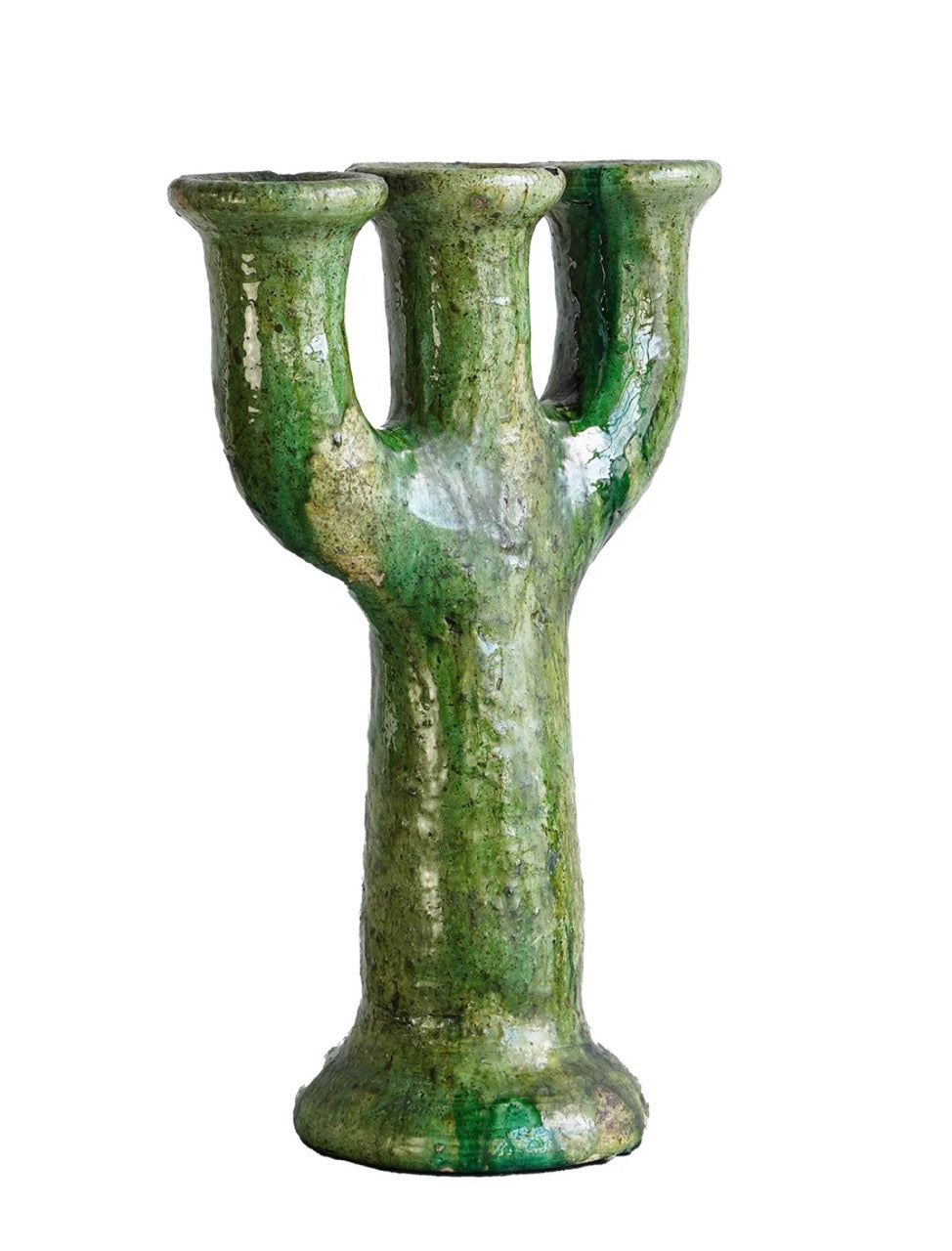 Tamegroute Sculpture Fez Candlestick in Green