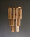 Three-Tiered Wooden Pendant Light