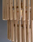 Three-Tiered Wooden Pendant Light