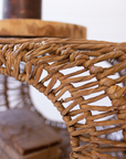 Woven Oval Coffee Table with Open Storage