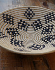 Large Basket - Geometeric Design- Black and Natural
