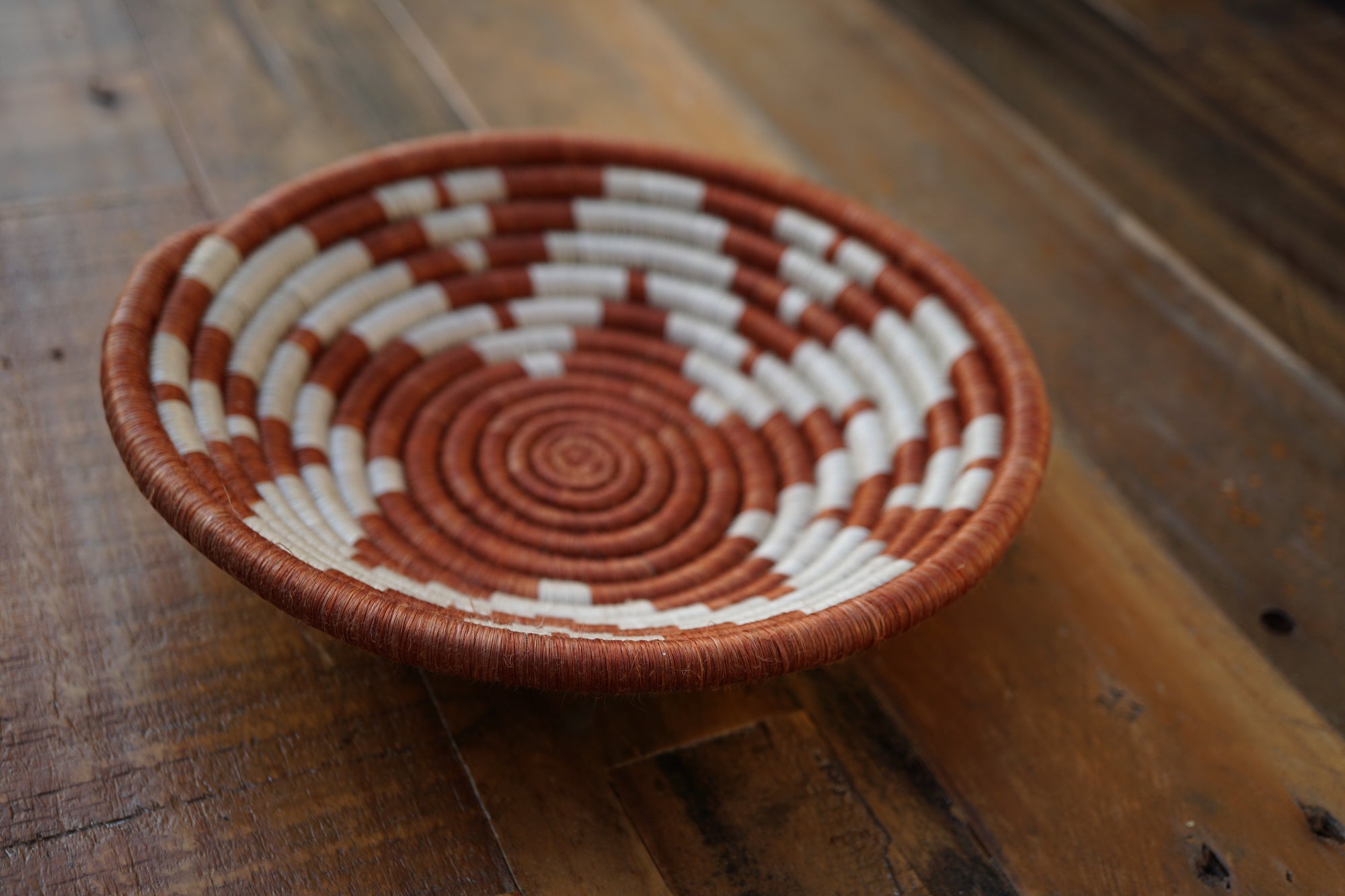 Small  Handwoven Basket - Brick