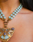 Amazonite & Opal Butterfly Necklace