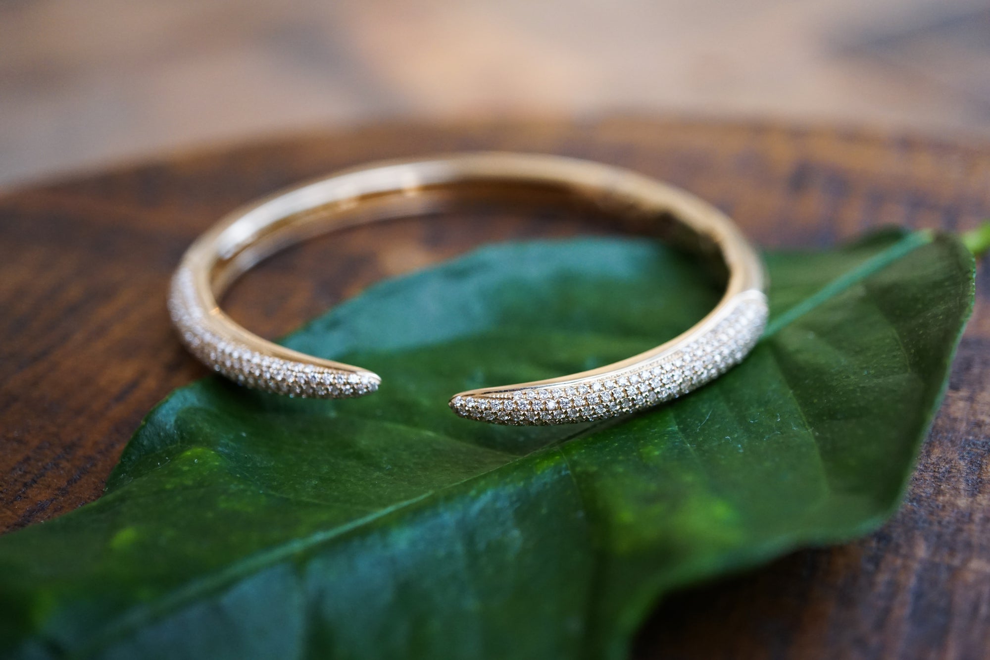 Diamond and Gold Claw Bangle