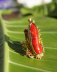 Gold Plated Brass Coral Ring