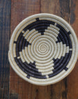 Small Basket - Flower Design, Natural and Black