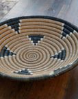 Large Basket - Geometeric Design- Black and Taupe