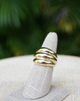 Bold Gold Triple Dome Ring