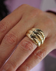 Bold Gold Triple Dome Ring