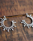 Baguette Fireworks Diamond Hoop Earrings