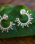 Baguette Fireworks Diamond Hoop Earrings