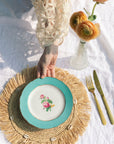 Round Raffia Placemat with Fringe Edge