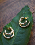 Double Hoop Gold Earrings