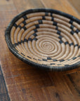Small Basket - Geometric Design- Black and Taupe