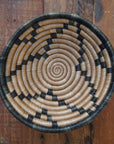 Small Basket - Geometric Design- Black and Taupe