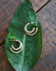 Double Hoop Gold Earrings