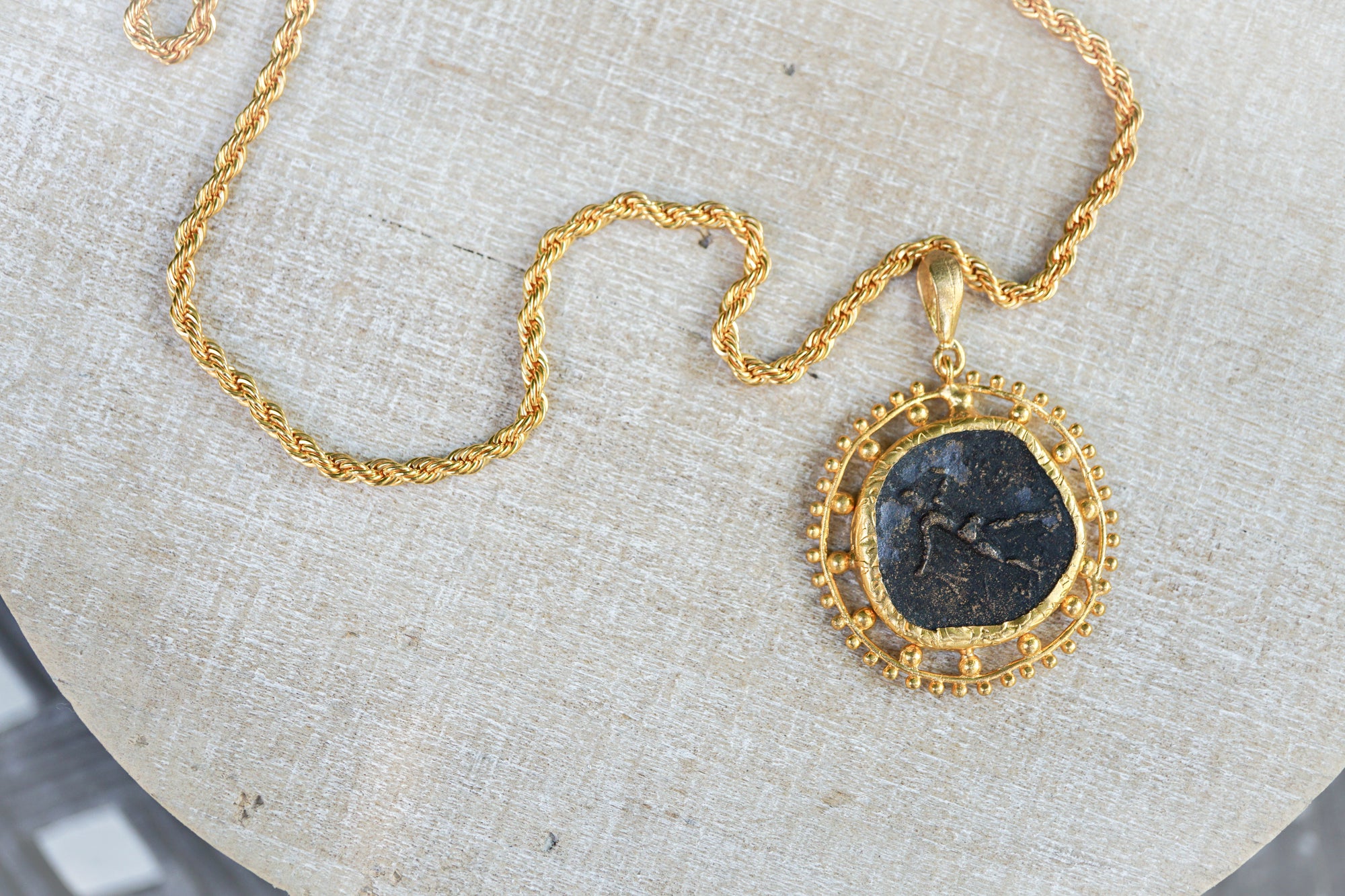 Vintage Treasure Coin Pendant and Necklace
