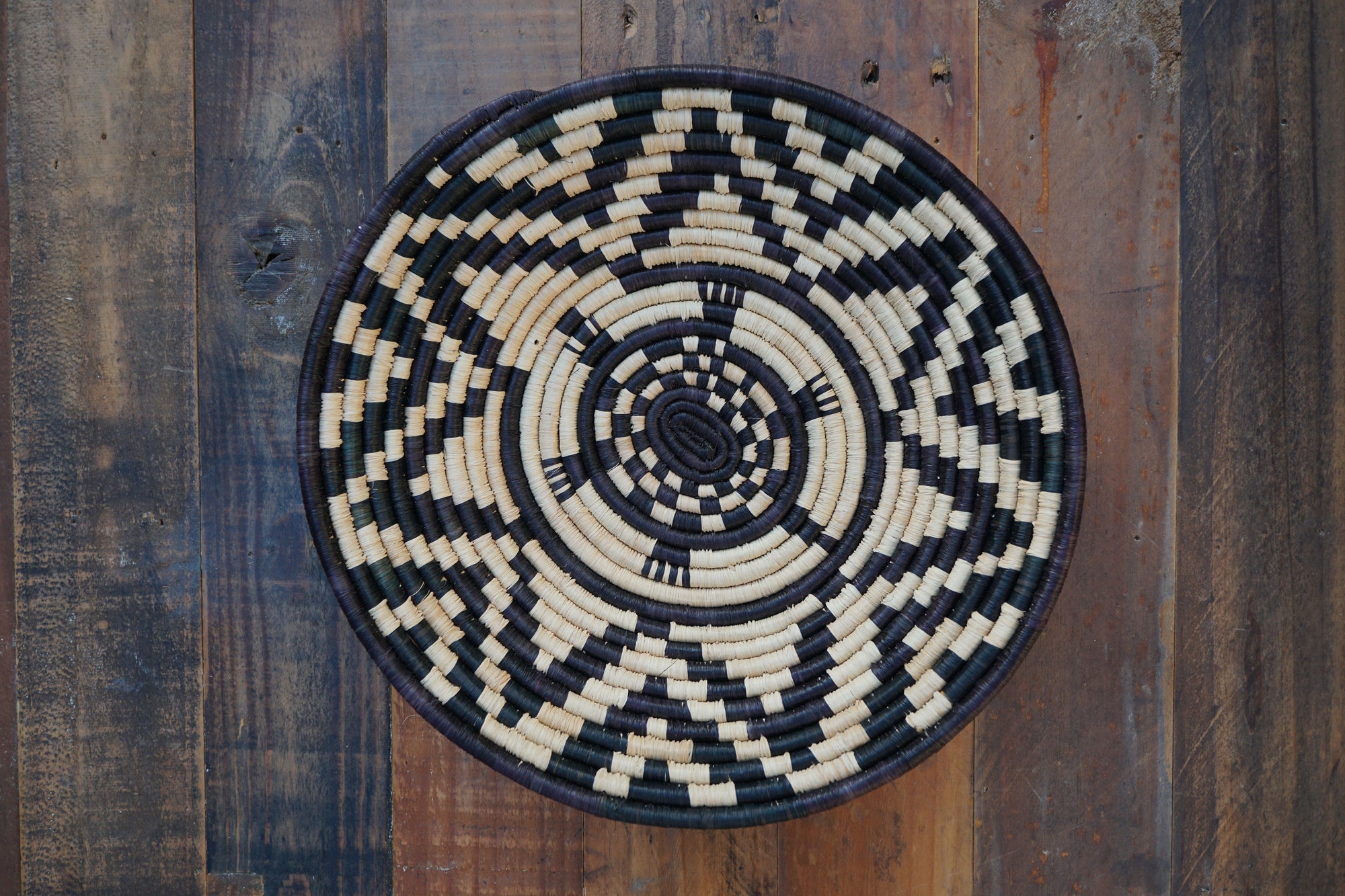 Large Basket - Turtle Design- Black and Natural