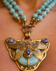 Amazonite & Opal Butterfly Necklace
