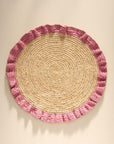 Handwoven Raffia Ruffle Placemat – Boho Chic Table Décor – Summer Table Accent