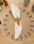 Tulip Floral Placemat – Hand-Crocheted Raffia – Spring Table Decor – Easter Table Setting – Handmade by Artisans in Madagascar