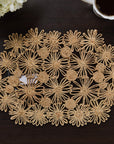 Fleur Raffia Placemat, Natural Color Flowers Woven Tabletop