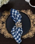 Fleur Raffia Placemat, Natural Color Flowers Woven Tabletop