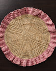 Handwoven Raffia Ruffle Placemat – Boho Chic Table Décor – Summer Table Accent