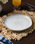 Fleur Raffia Placemat, Natural Color Flowers Woven Tabletop