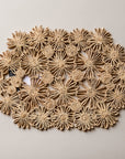 Fleur Raffia Placemat, Natural Color Flowers Woven Tabletop